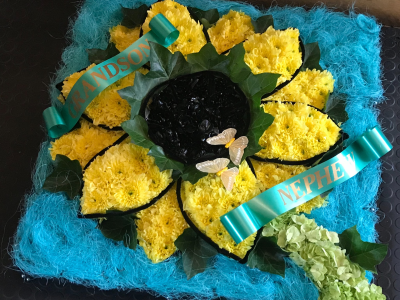 Bespoke Floral Sunflower Funeral Design - Beautiful sunflower floral tribute. Designed by our award winning florists at Lily Jones.