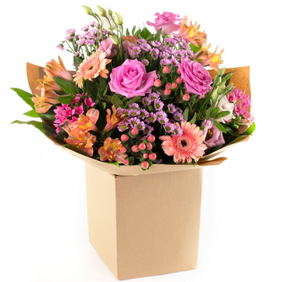 Pretty Perfect - Delivered by local florists. Prices may vary by area. A warm, glowing mix of pink and peach blooms — the perfect floral pick-me-up.