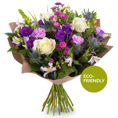 Cool Breeze - A cool-toned bouquet in lilac, purple and cream — classic, stylish and always appreciated. Same-day delivery available.
