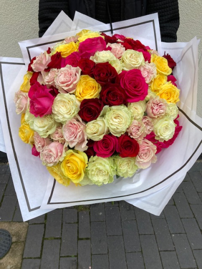 Roses and Friends - Can't decide on a rose colour, then have them all. Gift wrapped.