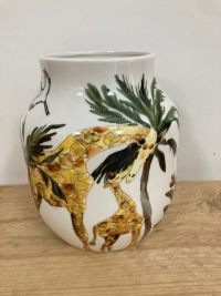 Small Tropical Vasae - From our new range of on trend ceramic painted Safari design vases. This can be added to any flower order or just sold on its own, for delivery in Birmingham and the surronding areas.