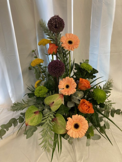 Basket of Joy - Flowers arranged in a basket container in any colour for delivery or collection in and around Birmingham City Centre and the Jewellery Quarter